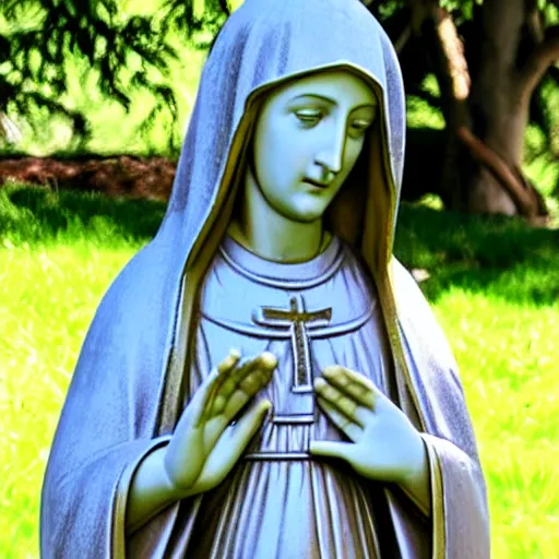 Image similar to closeup of Virgin Mary statue