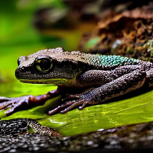 Image similar to amphibian connoisseur realistic hdr 8 k dramatic