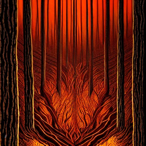 Prompt: Burning forest. Highly Detailed. Masterpiece. By Jeffrey Smith