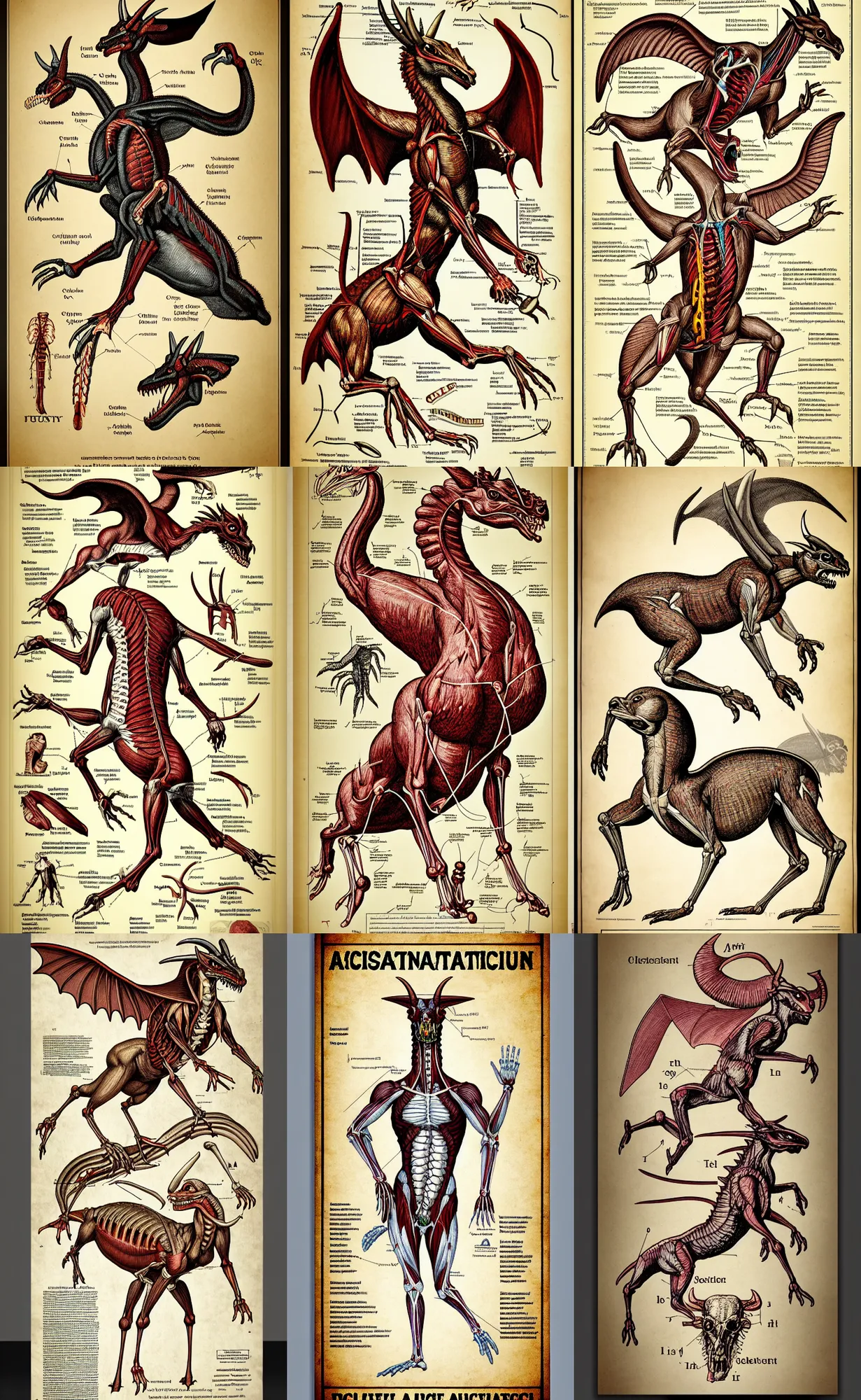 Prompt: academic anatomical diagram poster of a jersey devil