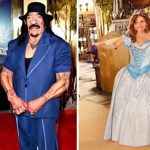 Image similar to danny trejo cosplaying as Cinderella