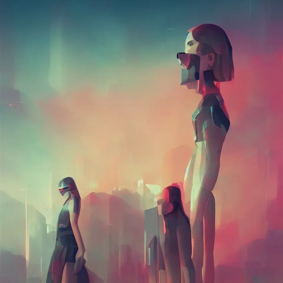 Image similar to portrait beautiful sci - fi girl, blade runner 2 0 4 9, futuristic desert city metropolis, digital art, pop art by hsiao - ron cheng