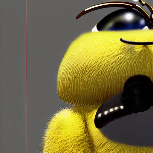 Prompt: a hyperdetailed anthropomorphic bee in a business suit in three quarters perspective, high detail, 8 k, super texture, beautiful soft fur hairs, by pixar and dreamworks and skyrim