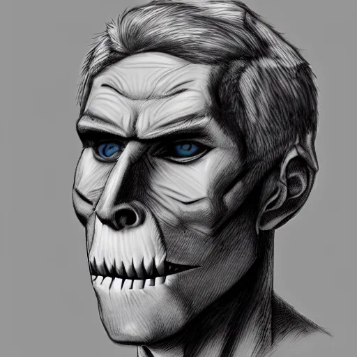 Image similar to jerma as a homestuck troll, gray skin, detailed portrait