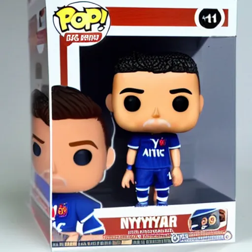 Image similar to neymar funko pop toy, detailed