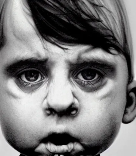 Prompt: a high quality, high detail, photorealistic portrait by james nachtwey and gottfried helnwein, intensly emotional