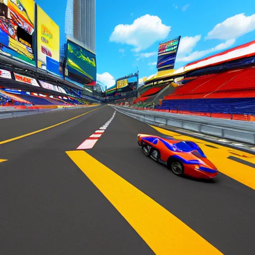 Image similar to screenshot of daytona usa by sega ultra detail photorealistic unreal engine