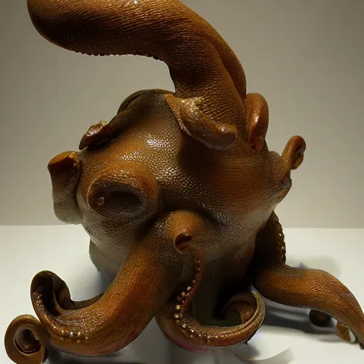 Image similar to sculpture of a pig - octopus, work in progress, neo - expressionism