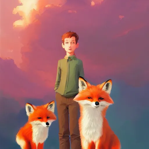 Prompt: painted portrait of a family portrait of foxes, fantastically pastel colors, octane render, matte painting concept art, official fanart behance hd artstation by jesper elsing, by rhads and makoto shinkai and lois van baarle and ilya kuvshinov and rossdraws