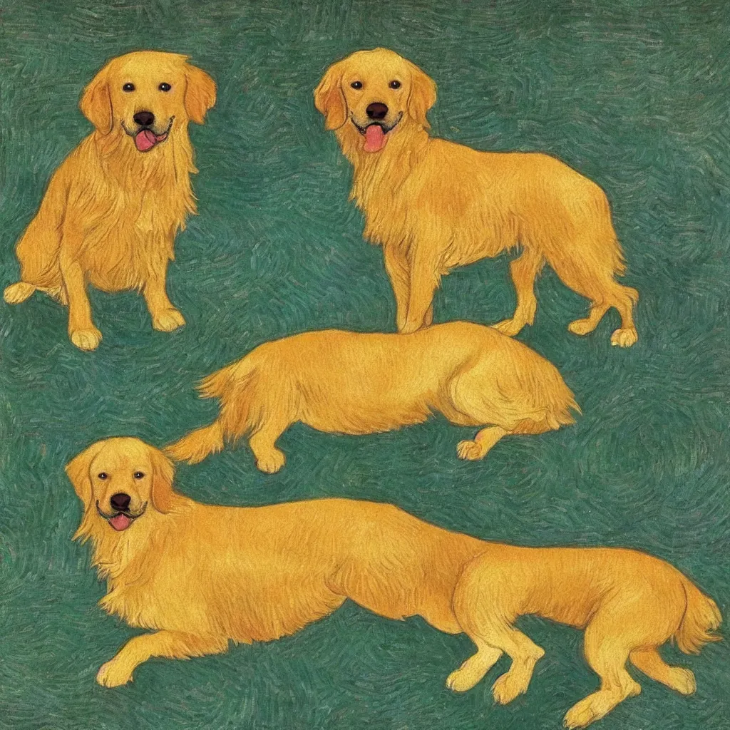 Prompt: golden retriever by Gogh