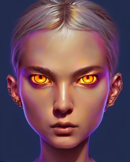 Prompt: portrait of warrior pixie, glowing lights!! intricate, elegant, highly detailed, digital painting, artstation, concept art, smooth, sharp focus, illustration, disney stuyle, symmetry face, fine details. surreal, by ilya kuvshinov, katsuhiro otomo, kidmo!!!, trending on artstation, munreal engine 5