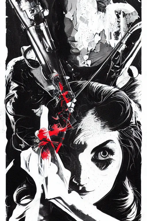 Image similar to Joe Biden is the final girl, slasher, horror, high details, intricate details, by vincent di fate, artgerm julie bell beeple, 90s, inking, vintage 60s print, screen print
