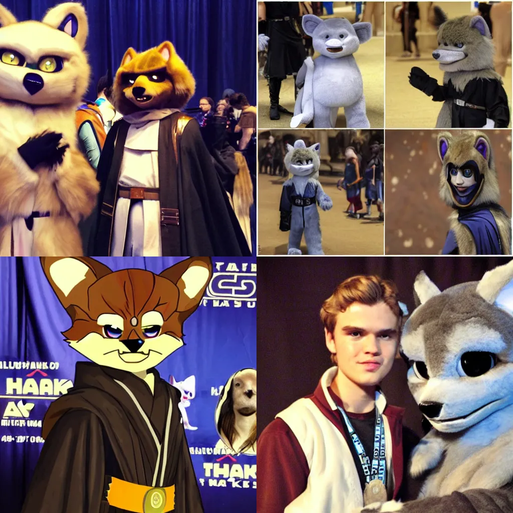 Prompt: anakin at a furry convention