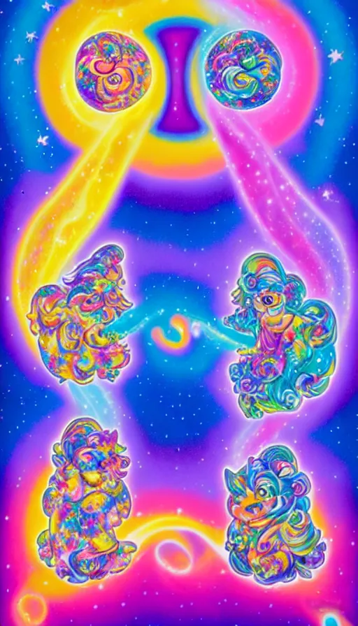 Image similar to the two complementary forces that make up all aspects and phenomena of life, by Lisa Frank,