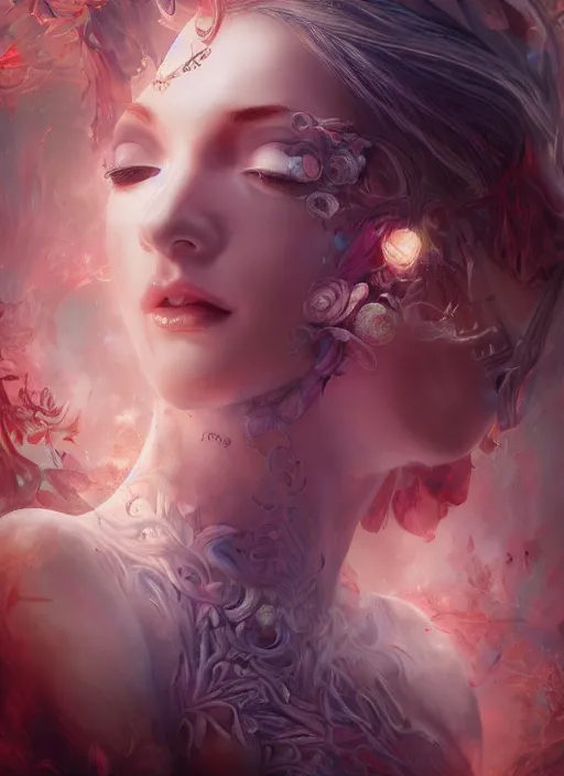 Image similar to dreamscape, full body and head female, sensual, ross tran, vivid colors, anatomical, highly detailed sculpture, intricate detailed, ommatidia, 8 k, cinematic atmosphere, post - processing