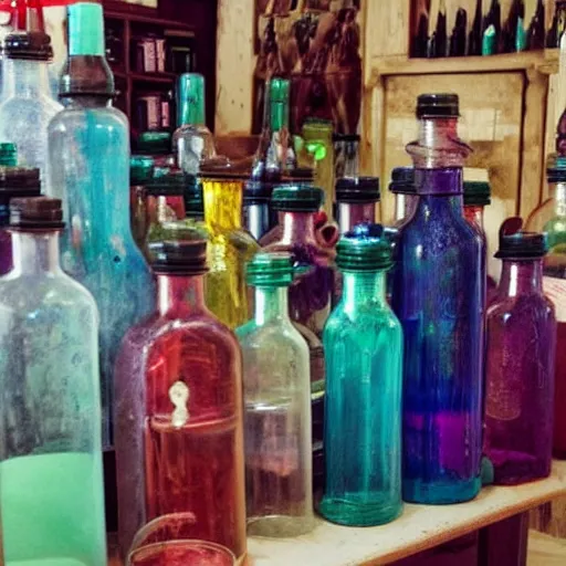 Prompt: I went into a shop the other day and it was selling weird bottles of magical potions