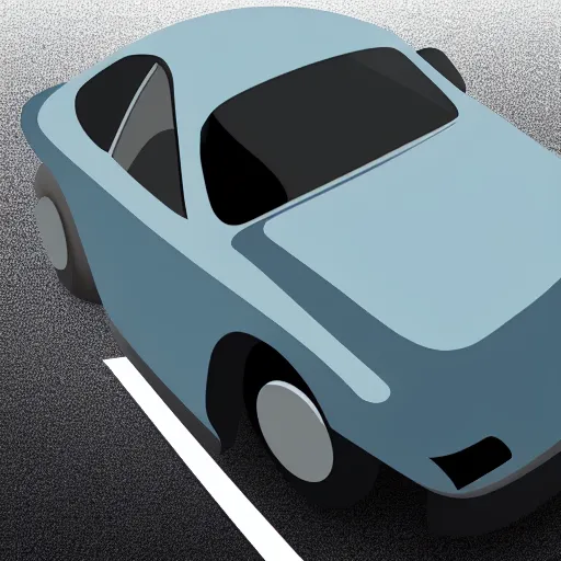 Image similar to An icon of a car in a flat design style, the car is gray and is shown from the front, the windshield is transparent, a light blue round circle is in the background