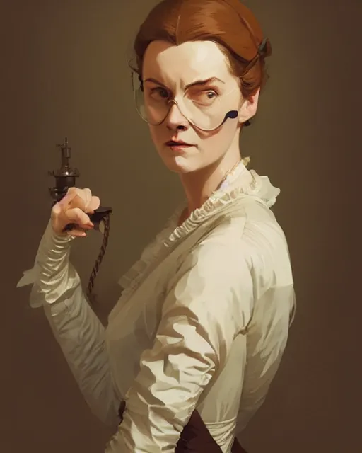 Image similar to hyper - realistic portrait of dolores abernathy as a jane austen character by atey ghailan, by greg rutkowski, by greg tocchini, by james gilleard, by joe fenton, by kaethe butcher, dynamic lighting, gradient light yellow, brown, blonde cream and white color scheme, grunge aesthetic