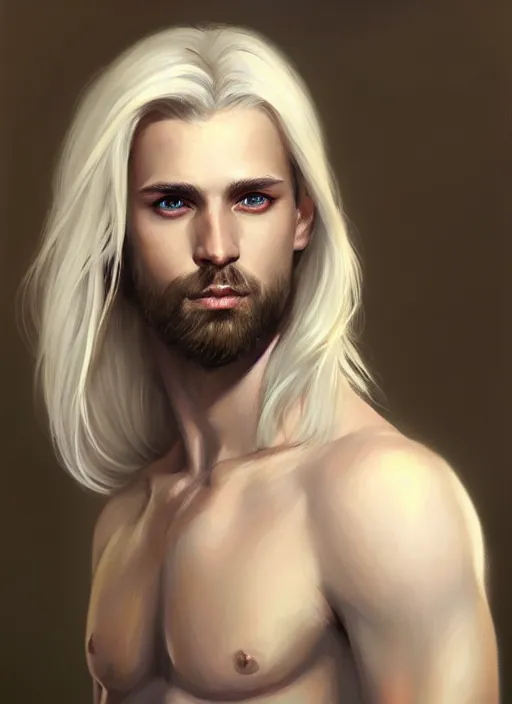 Image similar to a _ fantasy _ style _ portrait _ painting _ of male, long dark blonde hair and blonde stubble, white, rpg dnd oil _ painting _ unreal _ 5 _ daz. _ rpg _ portrait _ extremely _ detailed _ artgerm _ greg _ rutkowski _ greg