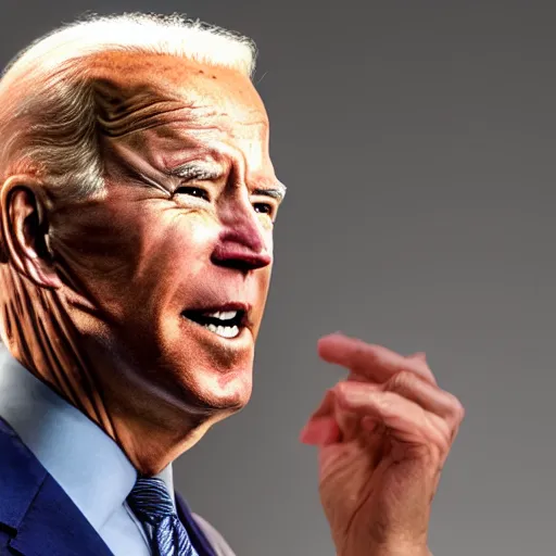 Image similar to uhd candid photo of joe biden wearing a muzzle, with accurate face, real muzzle, uhd, studio lighting, correct face, photo by annie leibovitz