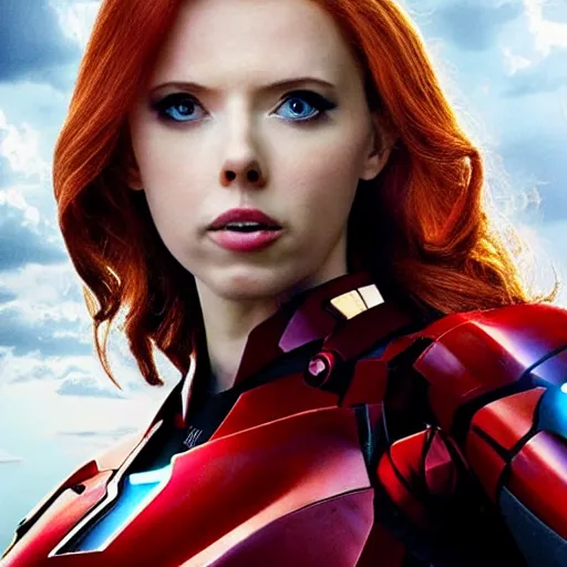 Prompt: A still photograph of Amouranth as Black Widow in Iron Man 2,