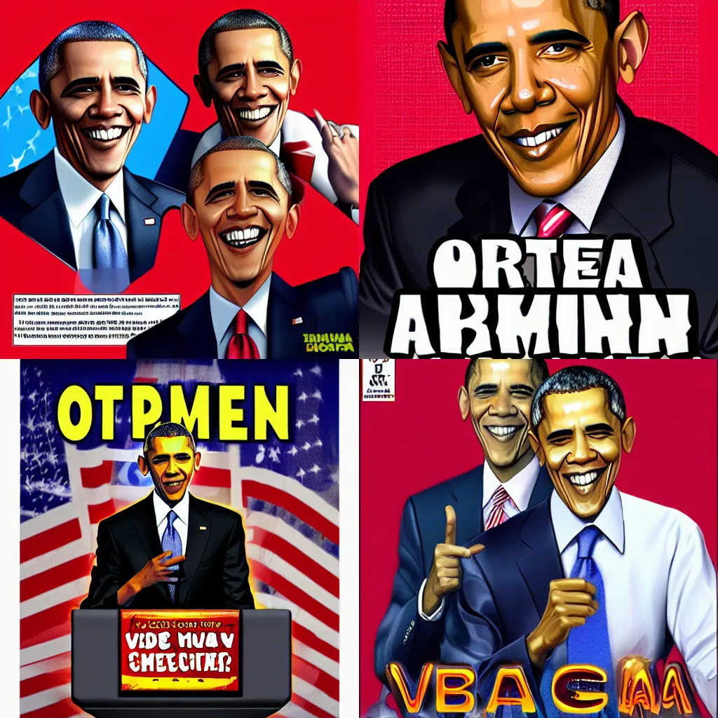 Prompt: Obama Comedy the Video Game Cover