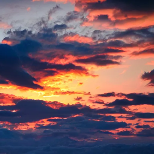 Prompt: sunset clouds in shape of a giant bird