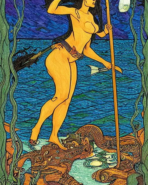 Image similar to a shark queen with melee weapons by ivan bilibin