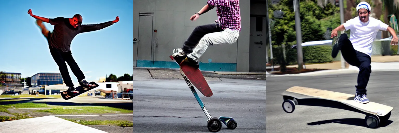 Prompt: an Amogus doing a kickflip