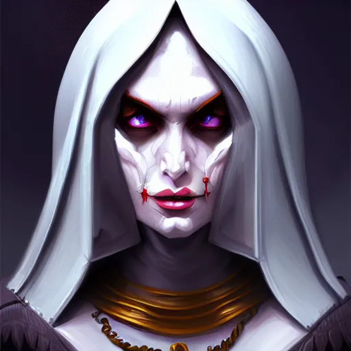 Image similar to evil high priestess, highly detailed, digital painting, artstation, concept art, smooth, sharp focus, illustration