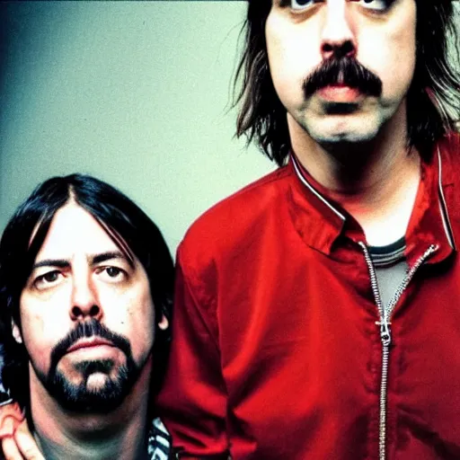 Image similar to dave grohl, krist novoselic and kurt cobain, album cover