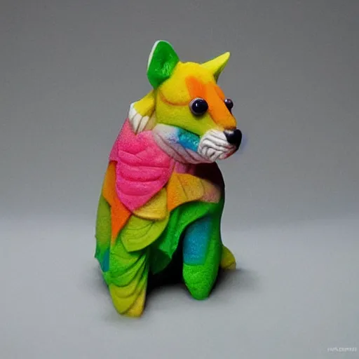 Image similar to colorful sugar sculptures of different cute animals