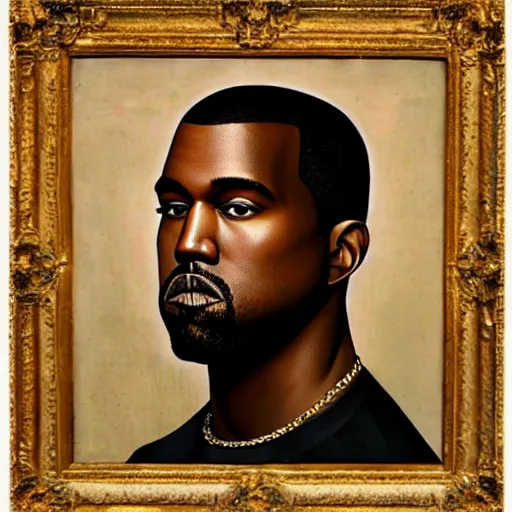 Image similar to A Renaissance portrait painting of Kanye West