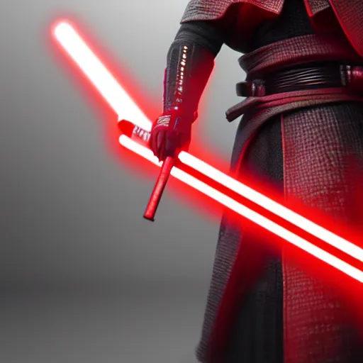 Image similar to 4 k octane render, lightsaber, samurai, seppuku