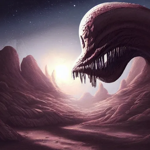 Image similar to creature from another planet in its natural environment. beautiful light and background. grainy and rough. soft colour scheme. beautiful detailed digital painting by lurid. ( 2 0 2 2 )