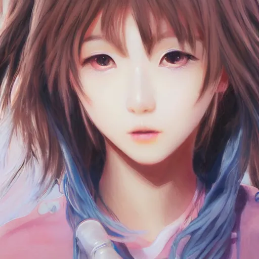 Prompt: dynamic composition, motion, ultra-detailed, incredibly detailed, a lot of details, amazing fine details and brush strokes, gentle palette, smooth, HD semirealistic anime CG concept art digital painting, watercolor oil painting of a young J-Pop idol girl, by a Japanese artist at ArtStation. Realistic artwork of a Japanese videogame, soft and harmonic colors.