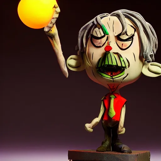 Image similar to don't starve wilson toy statue, sensual, cinematic, studio light, 8 k