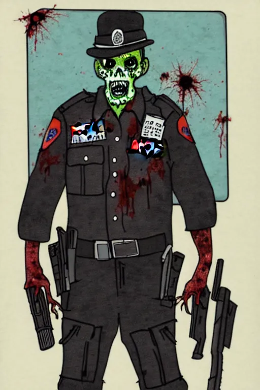 Image similar to zombie policeman