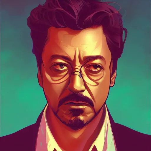 Prompt: Irrfan Khan as Tony Stark, ambient lighting, 4k, alphonse mucha, lois van baarle, ilya kuvshinov, rossdraws, artstation