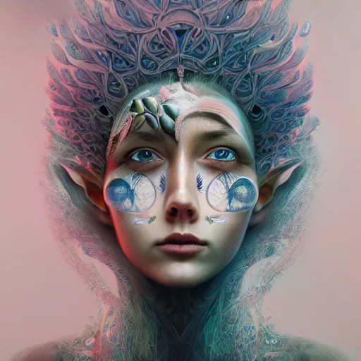 Image similar to the perfect expression of subconscious connects to the purified consciousness by rik oostenbroek, digital art, masterpiece, ultra detailed concept art, self - taught, wisdom, fear, cinematic rendered, soft lighting, 8 k hd resolution