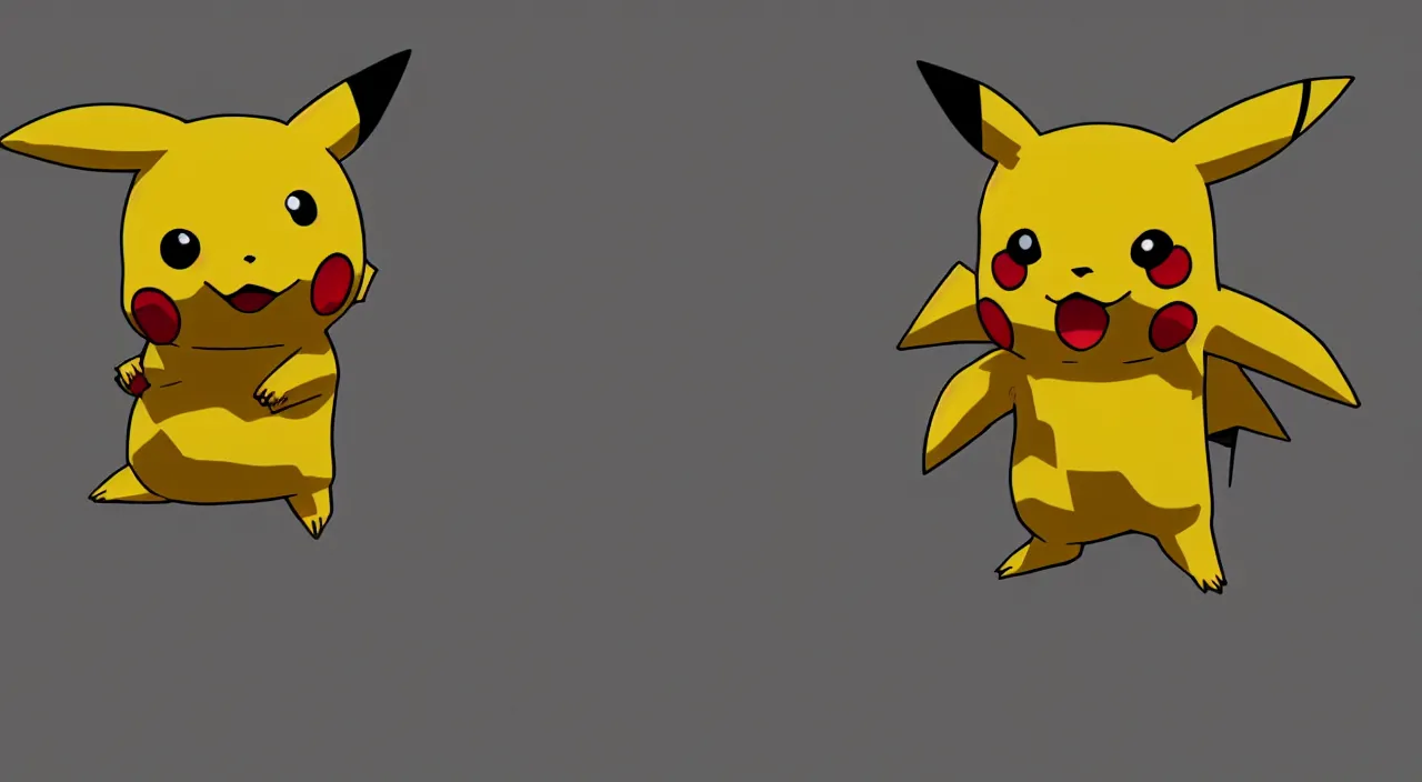 Image similar to Pikachu in the style of Doom 2016, Realistic, Highly Detailed