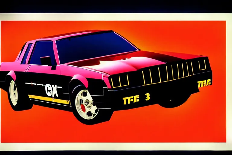 Image similar to stylized poster of a single gnx grand national, ektachrome photograph, volumetric lighting, f 8 aperture, cinematic eastman 5 3 8 4 film