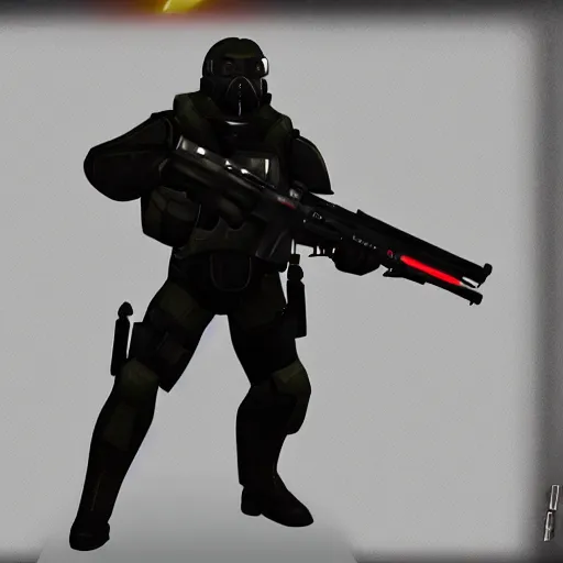 Image similar to Metrocop from Half-Life 2, armed with a USP pistol