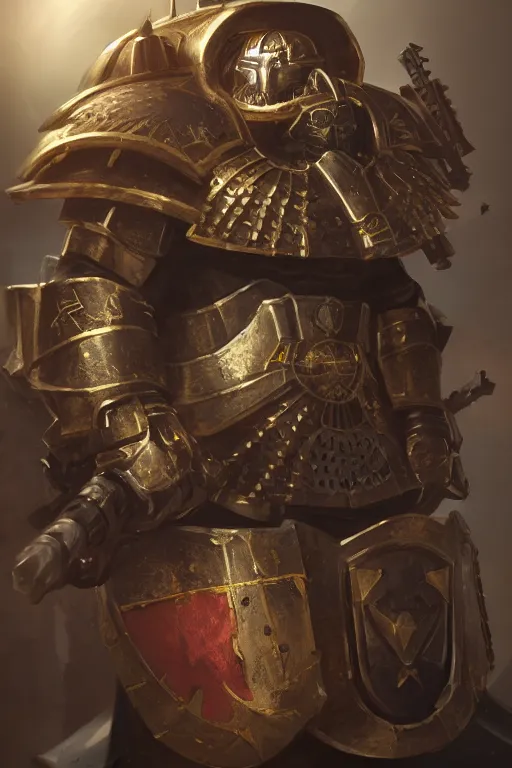 Image similar to armor portrait heros warhammer 4 0 k horus heresy fanart - the primarchs emperor by johannes helgeson animated with vfx concept artist & illustrator global illumination ray tracing hdr fanart arstation zbrush central hardmesh 8 k octane renderer comics stylized