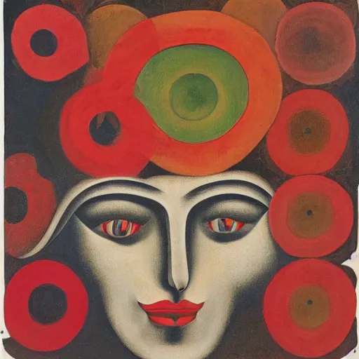 Image similar to floral face portrait by leonetto cappiello and wojciech siudmak and ernst fuchs, anni albers, oil on canvas