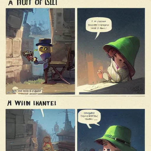 Image similar to a hat in time, funny vintage comic by greg rutkowski