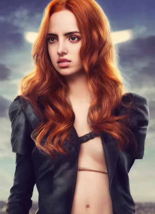 Image similar to ana de armas portraying a beautiful mara jade from star wars legends, in a black suit, without lightsaber, movie, hyper realistic, hollywood promotional photo image, imax, 8 k