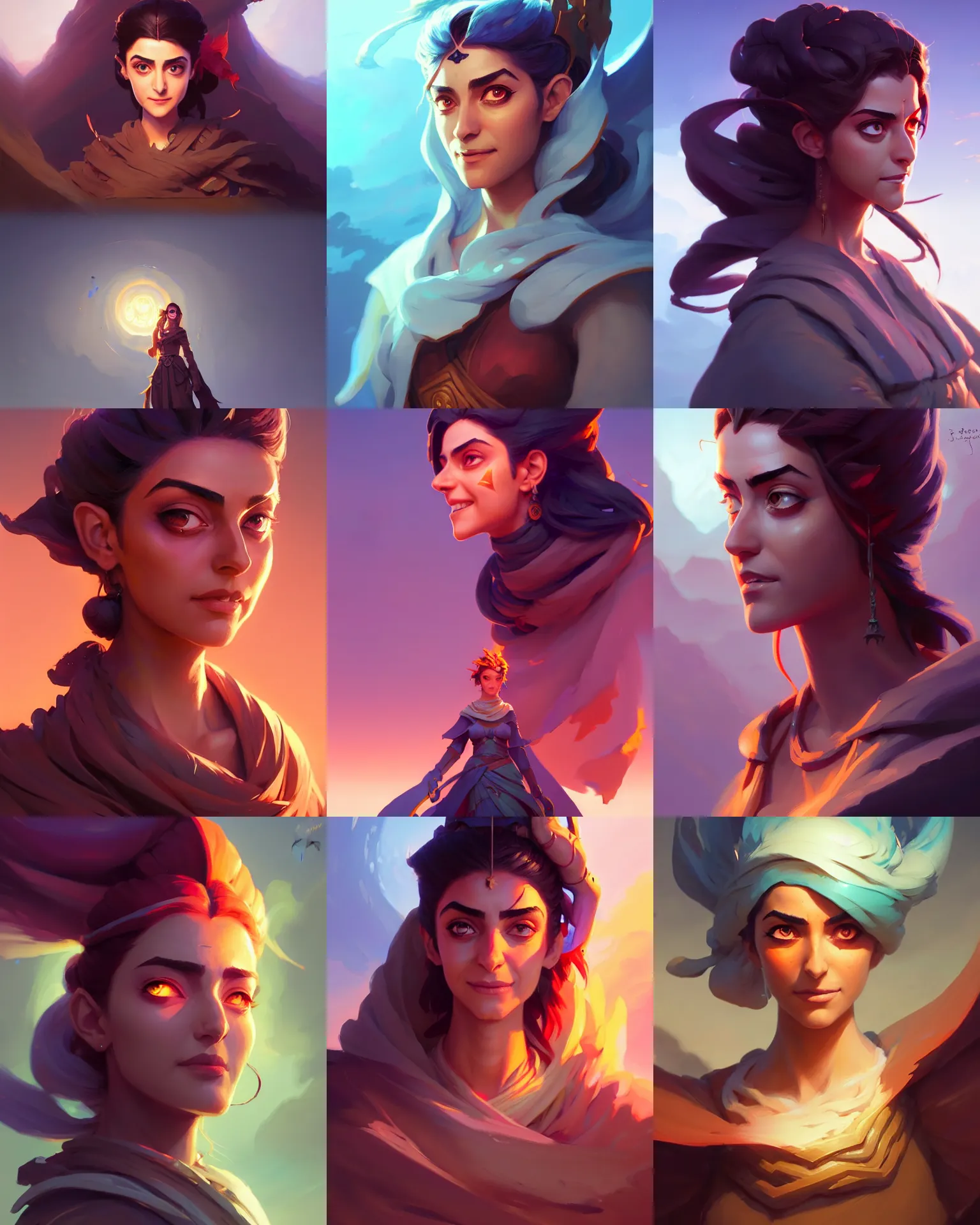 Prompt: side centered painted portrait, maya ali as a wind mage, octane render, gloomhaven, matte painting concept art, official fanart behance hd artstation by jesper ejsing, by rhads and makoto shinkai and lois van baarle and ilya kuvshinov and rossdraws