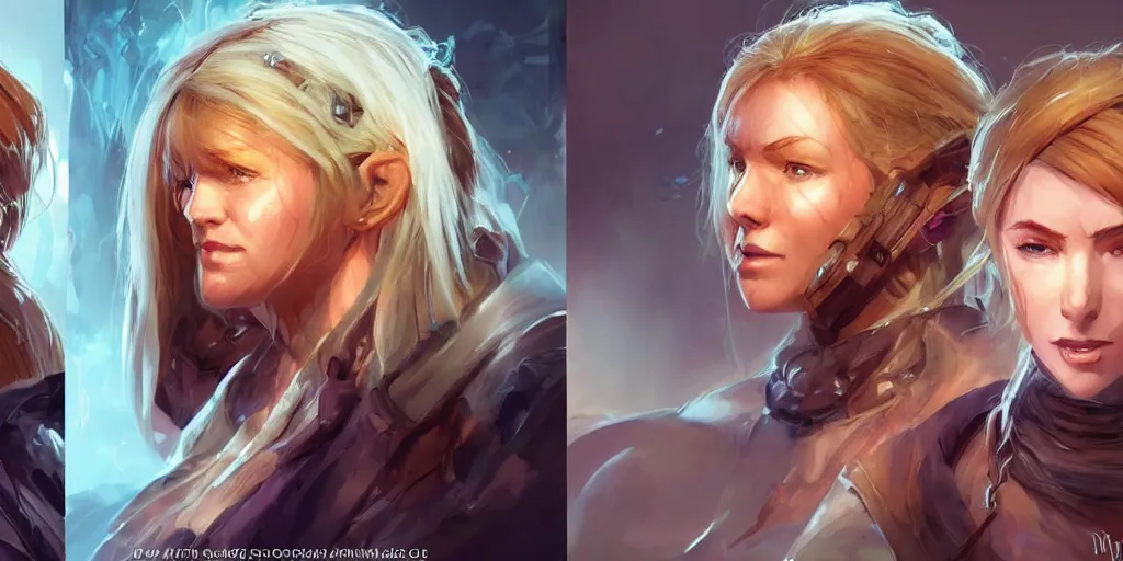 Prompt: concept art of rugged irish female netrunner d & d video game characters head designs, unique hair designs, by marc brunet and artgerm