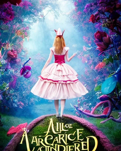 Prompt: the image is of a life action alice in wonderland. vibrant cinematography, anamorphic lenses, crisp, detailed image in 4 k resolution.